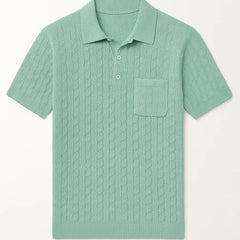 Cashmere Feel Polo Shirt | Sky Blue