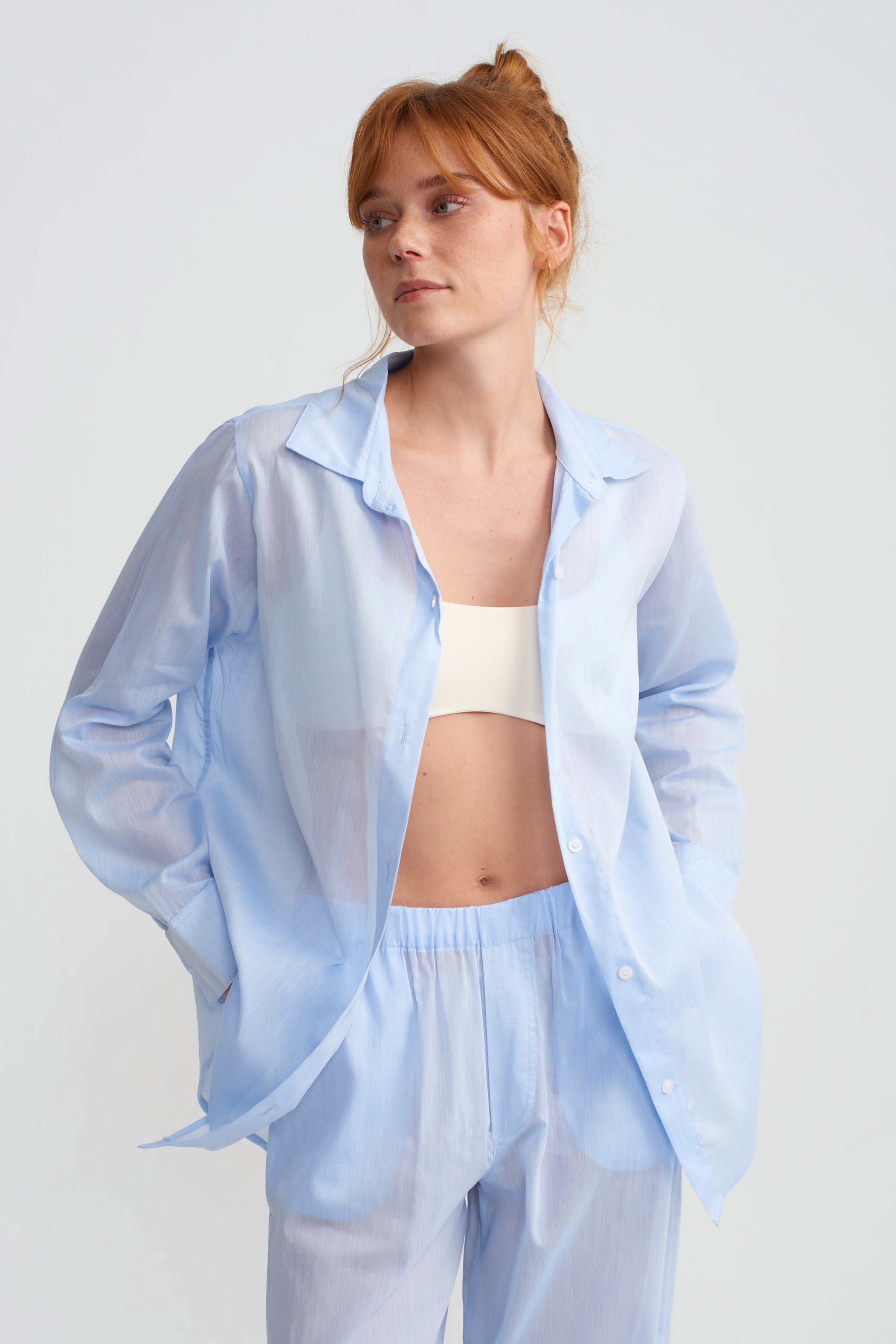 LOUNGE SHIRT - SKY BLUE