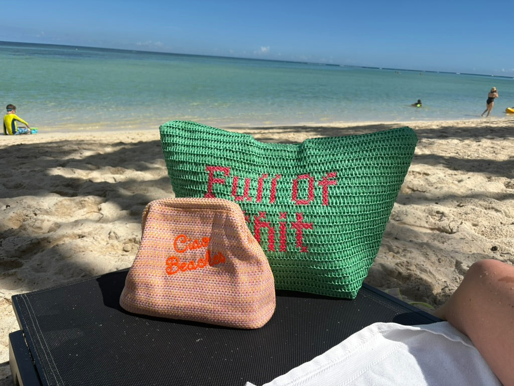 Neon Orange Ciao Beaches Clutch