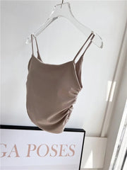 Beige Padded Crop Top