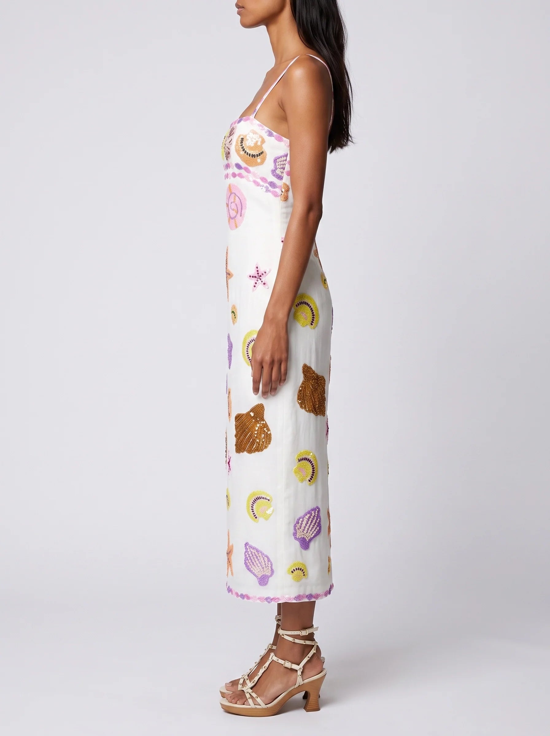 New York Strapped Dress in White