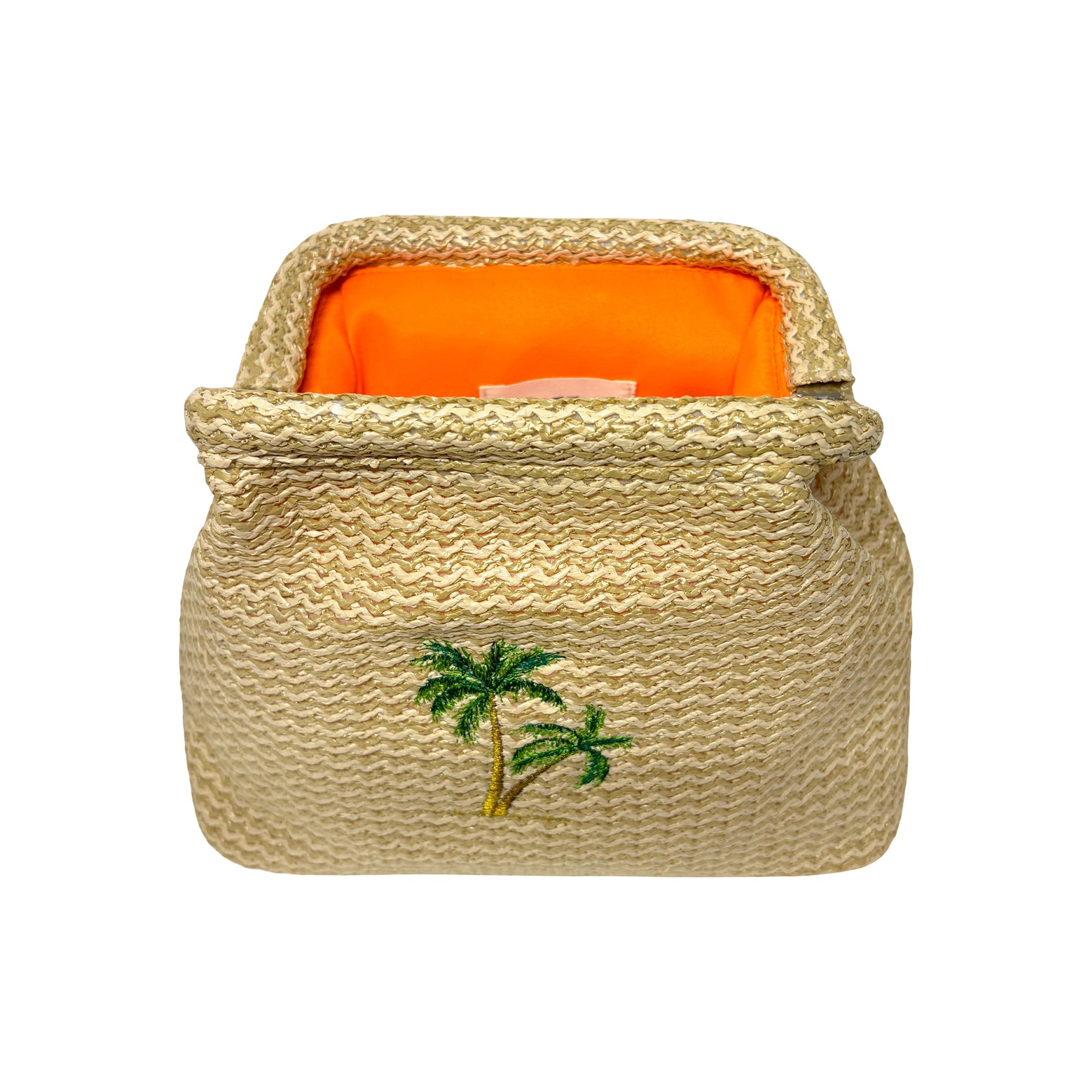 Palm Tree Straw Clutch