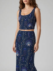 Reya Co-Ord Top in Navy