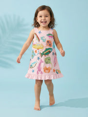 Arizona Small Ruffle Kids Dress Multi Colour