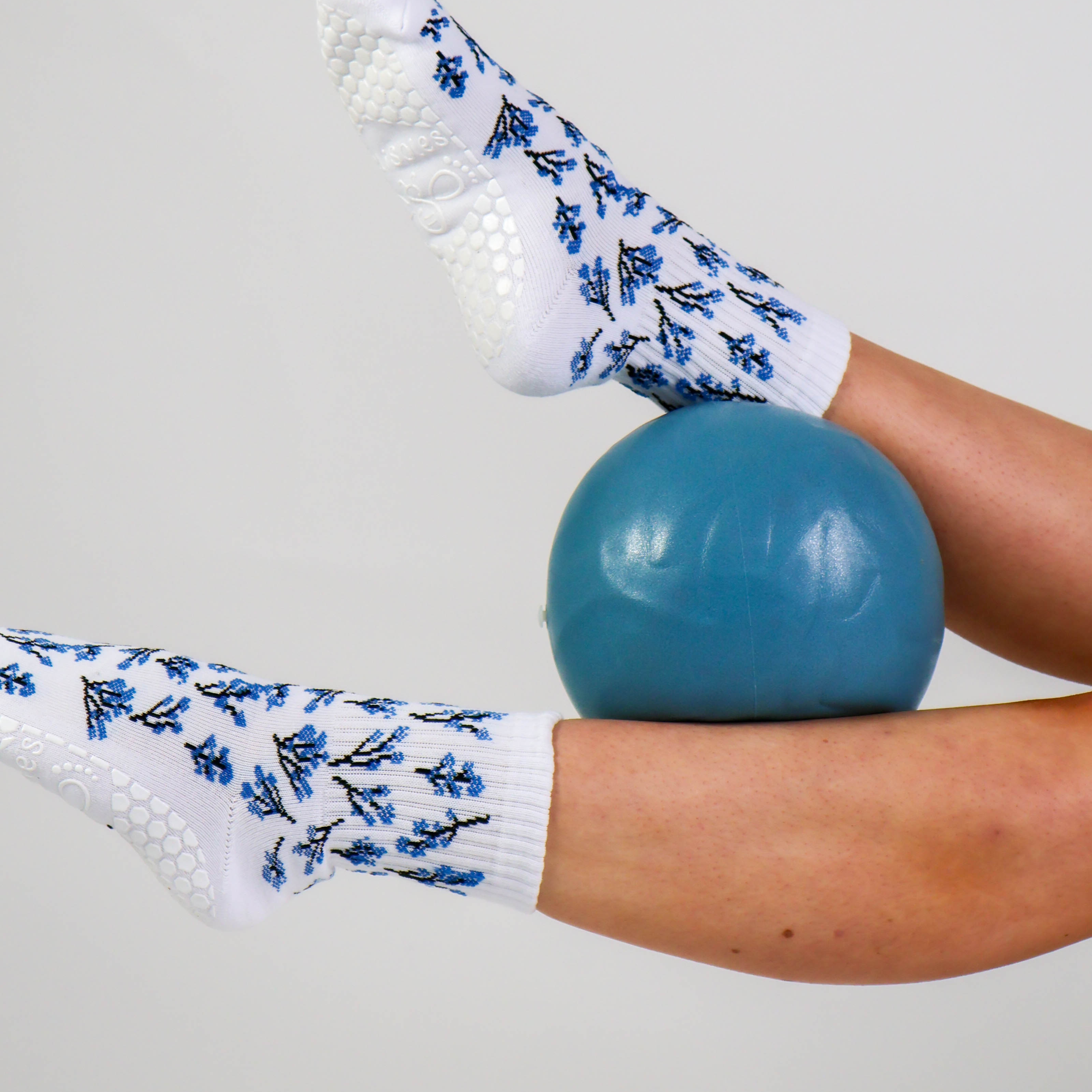 Melisoles Bluebells Blue Floral Grip Socks