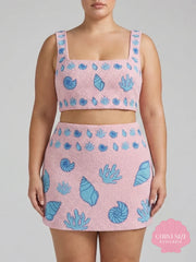 Ocean Bloom Co-Ord Skirt Pink