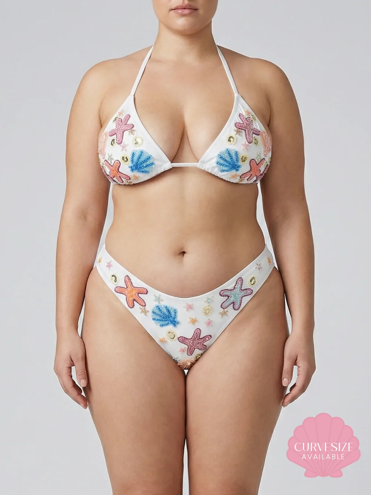 Marissa Hand Embroidered Luxe Bikini Top White