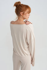 STUDIO LONGSLEEVE TOP - LATTE