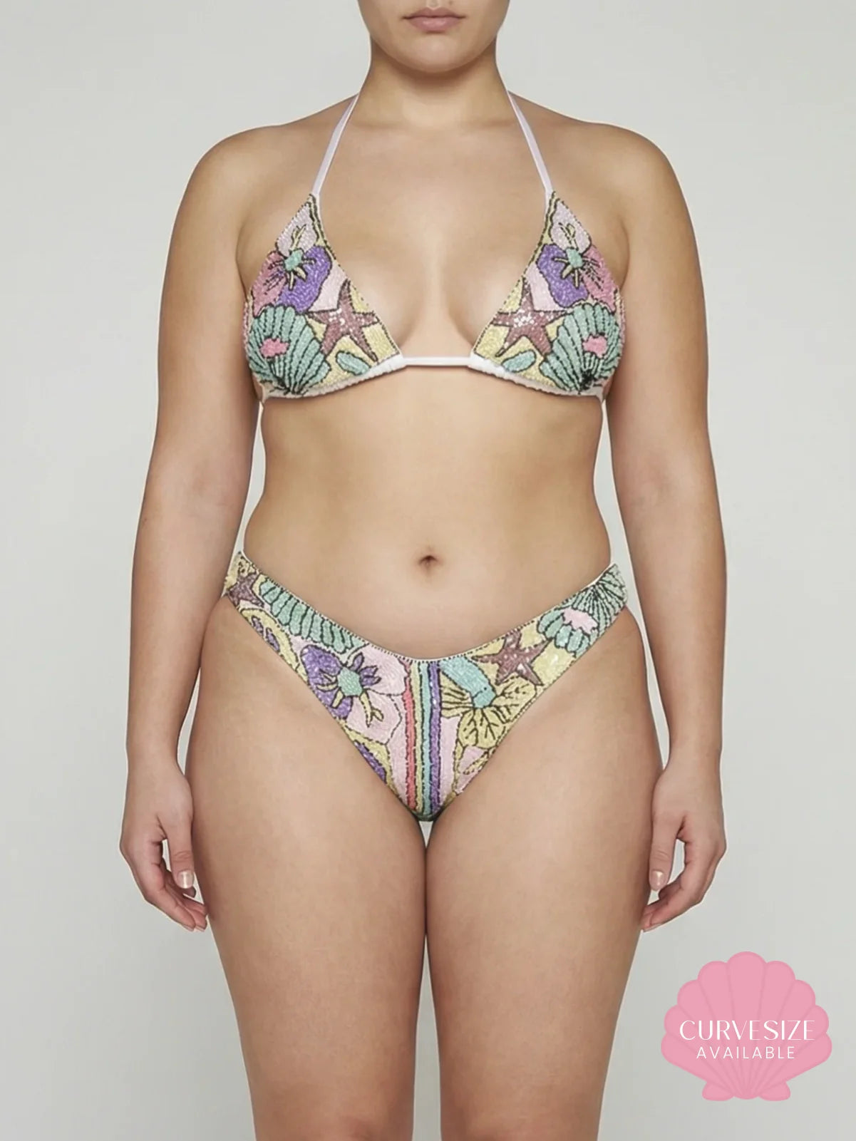 Talia Hand Embroidered Multi Colour Bikini Top