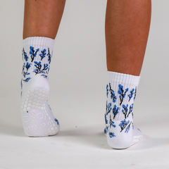 Melisoles Bluebells Blue Floral Grip Socks