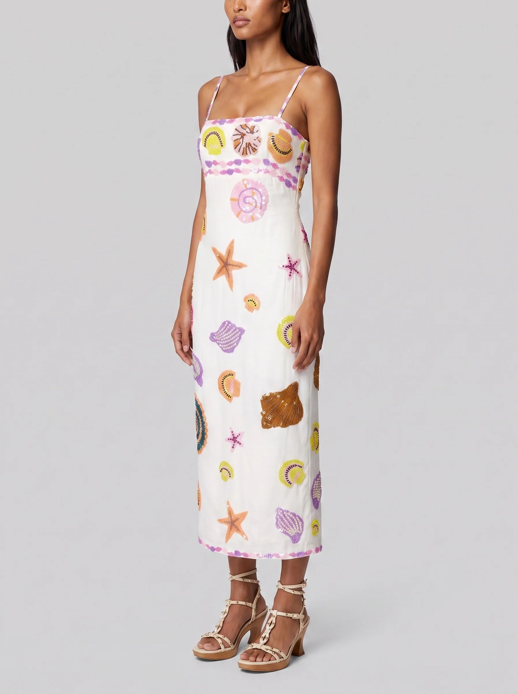 New York Strapped Dress in White