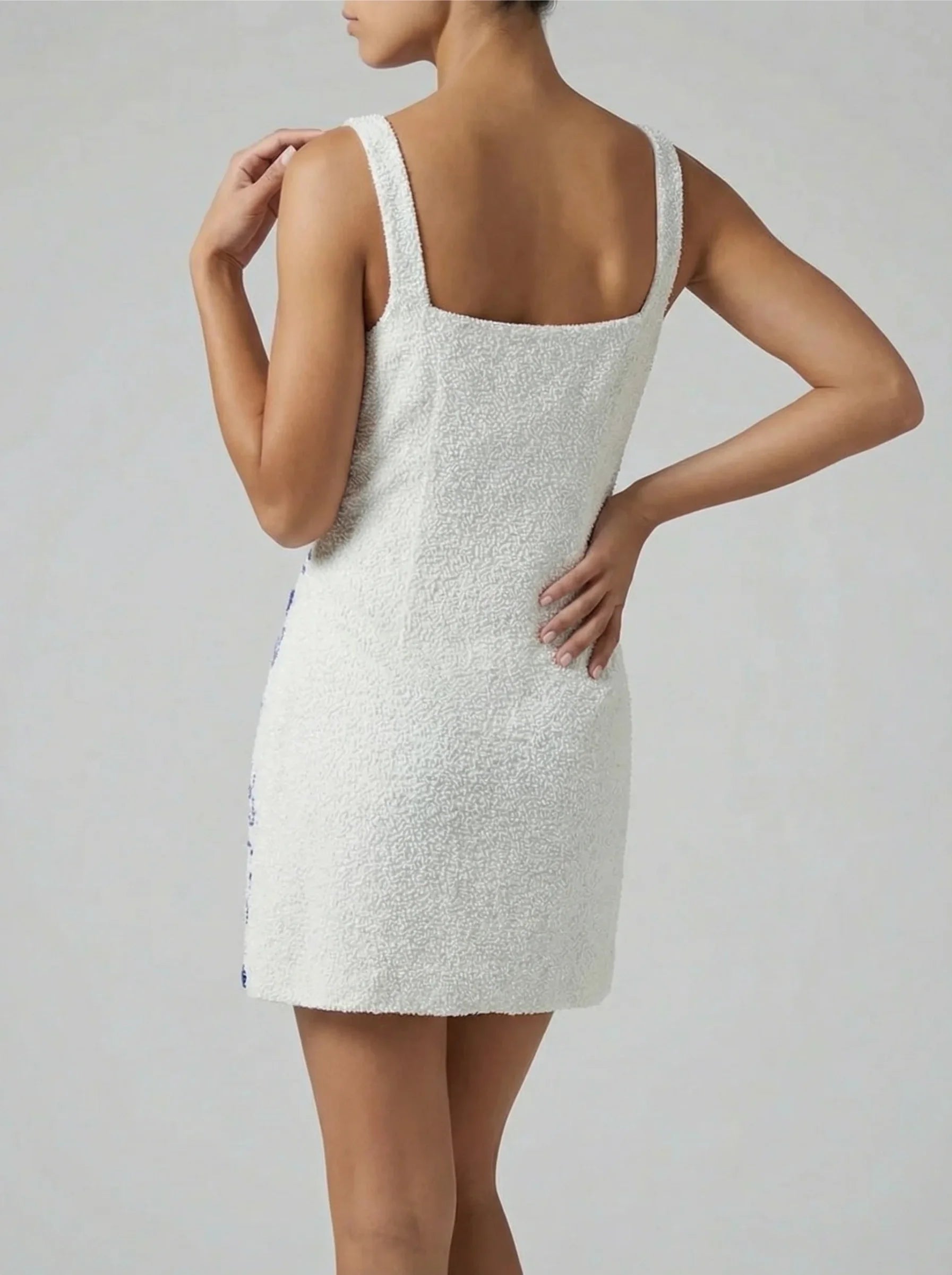 Arizona Beaded Mini Dress White in Stock