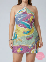 Paradise Mosaic Beaded Mini Dress