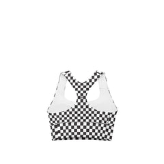 Black and White Checkered Sports Bra - Signature Edition