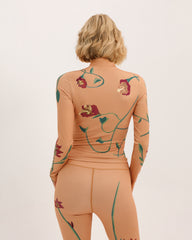 High Neck Floral Sport Top