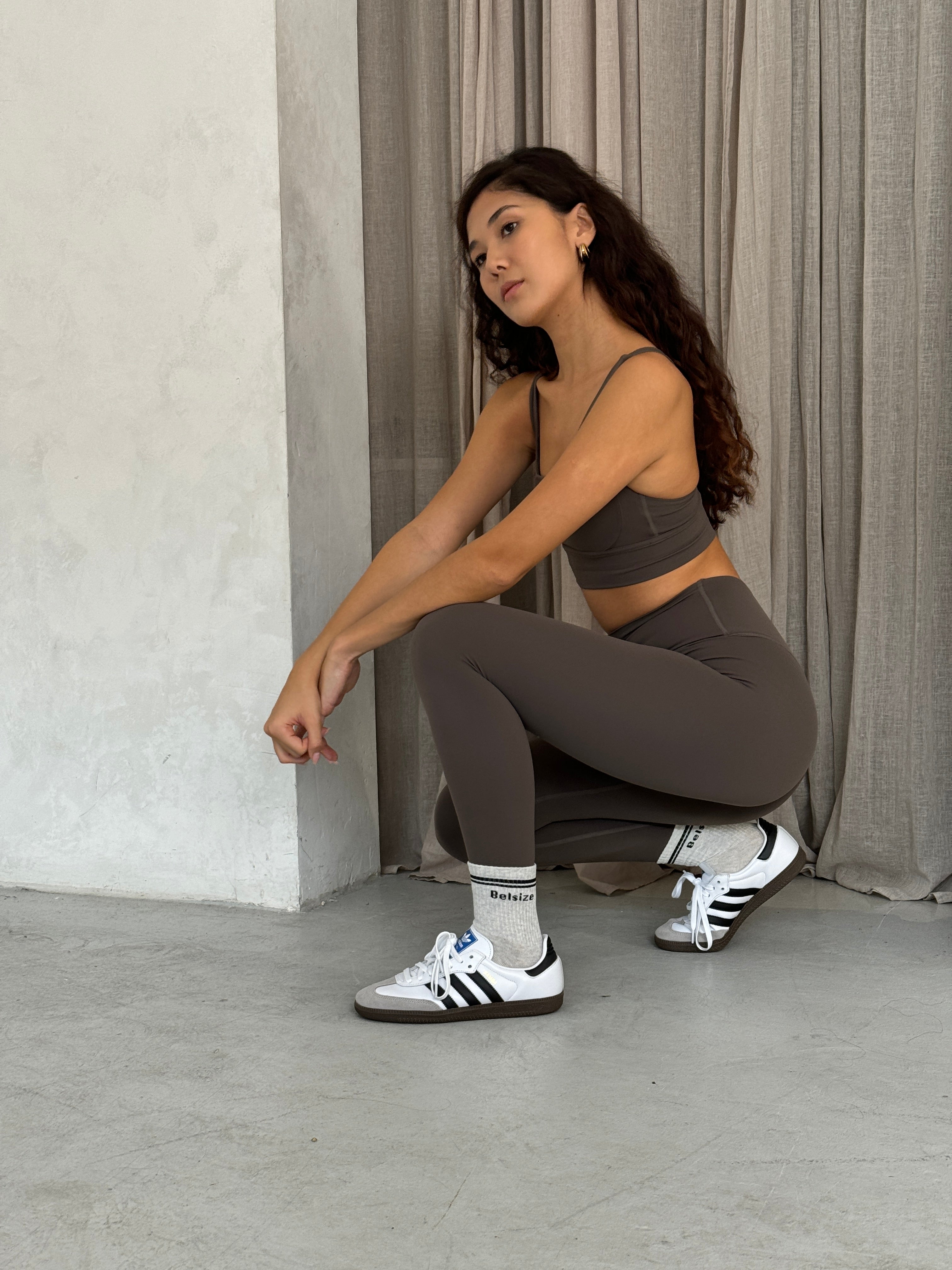 Taupe Leggings and Sports Bra