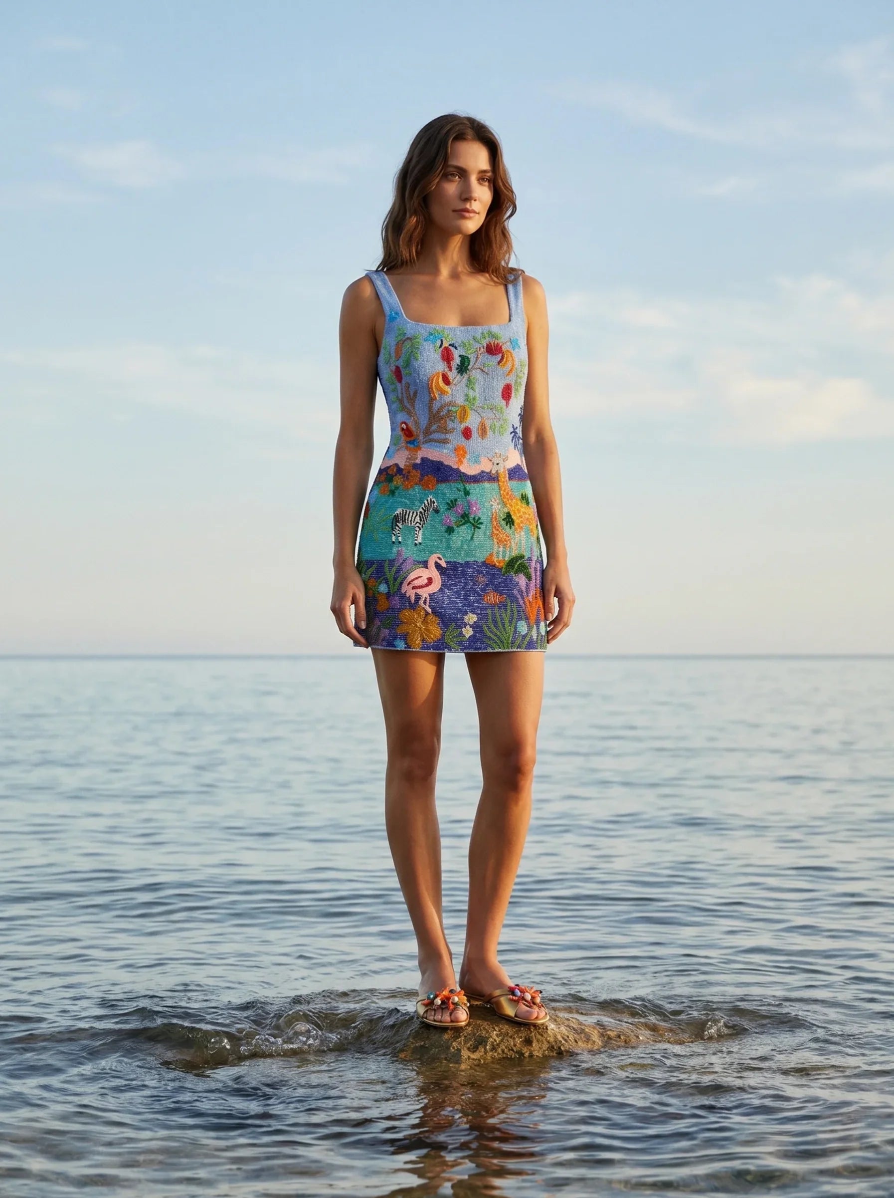 Safari Lagoon Beaded Dress