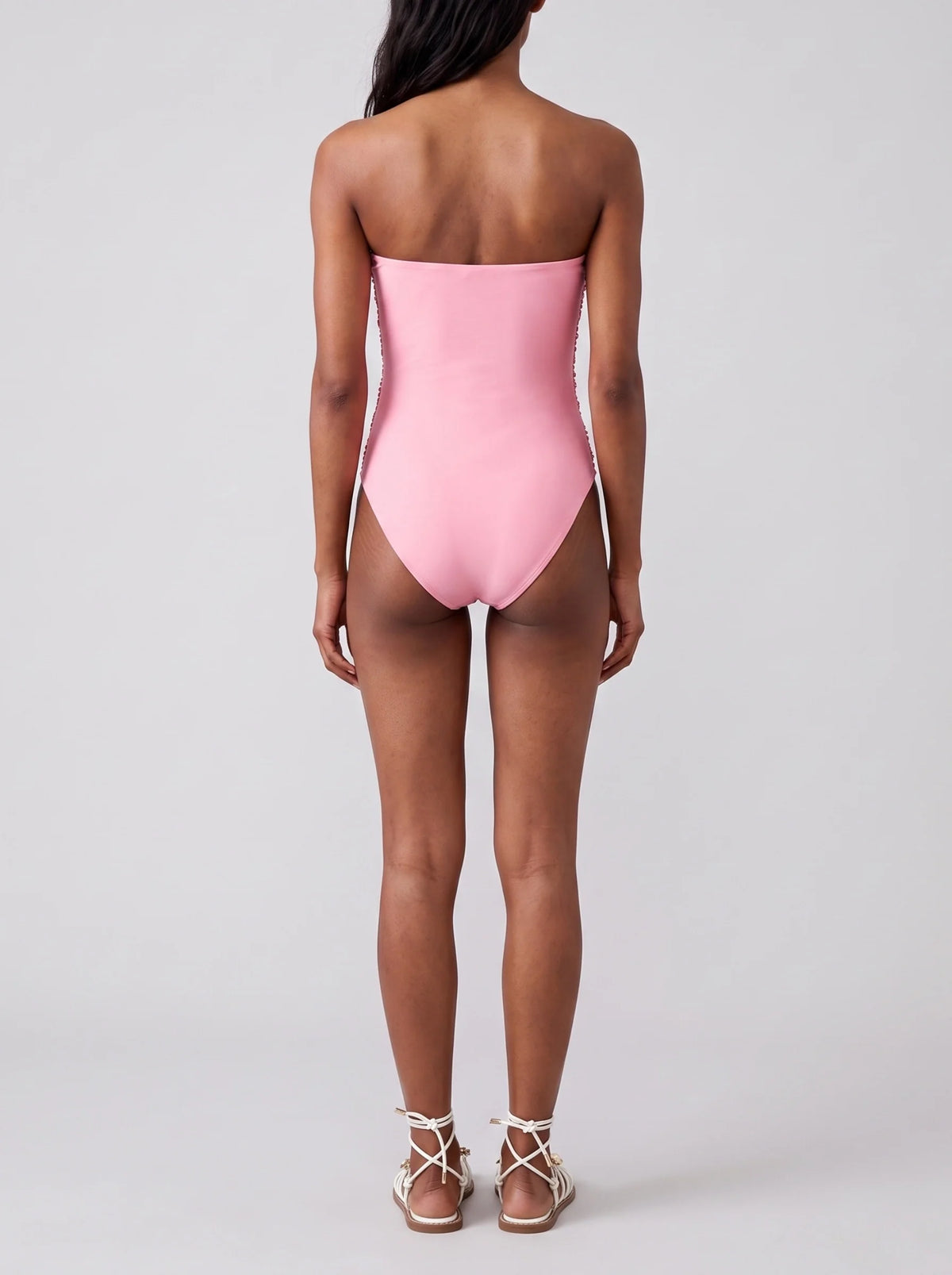 Under the Sea Hand-Embroidered Sequin Strapless Swimsuit