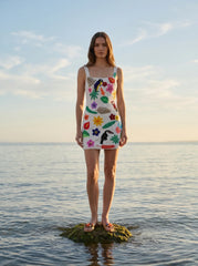 Sofia Tropical White Mini Dress