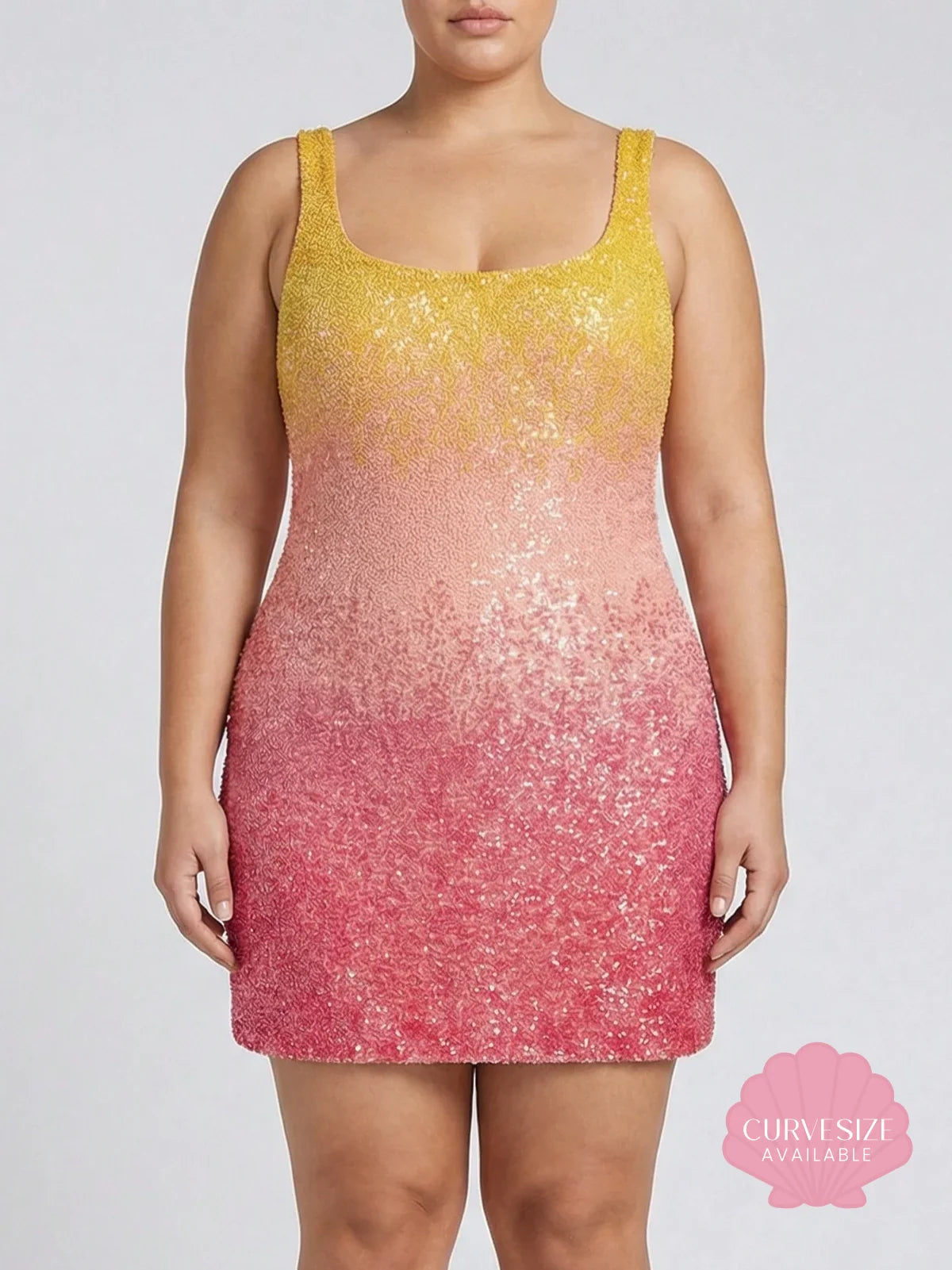 Sofia Hand Beaded Party Dress Orange Ombré