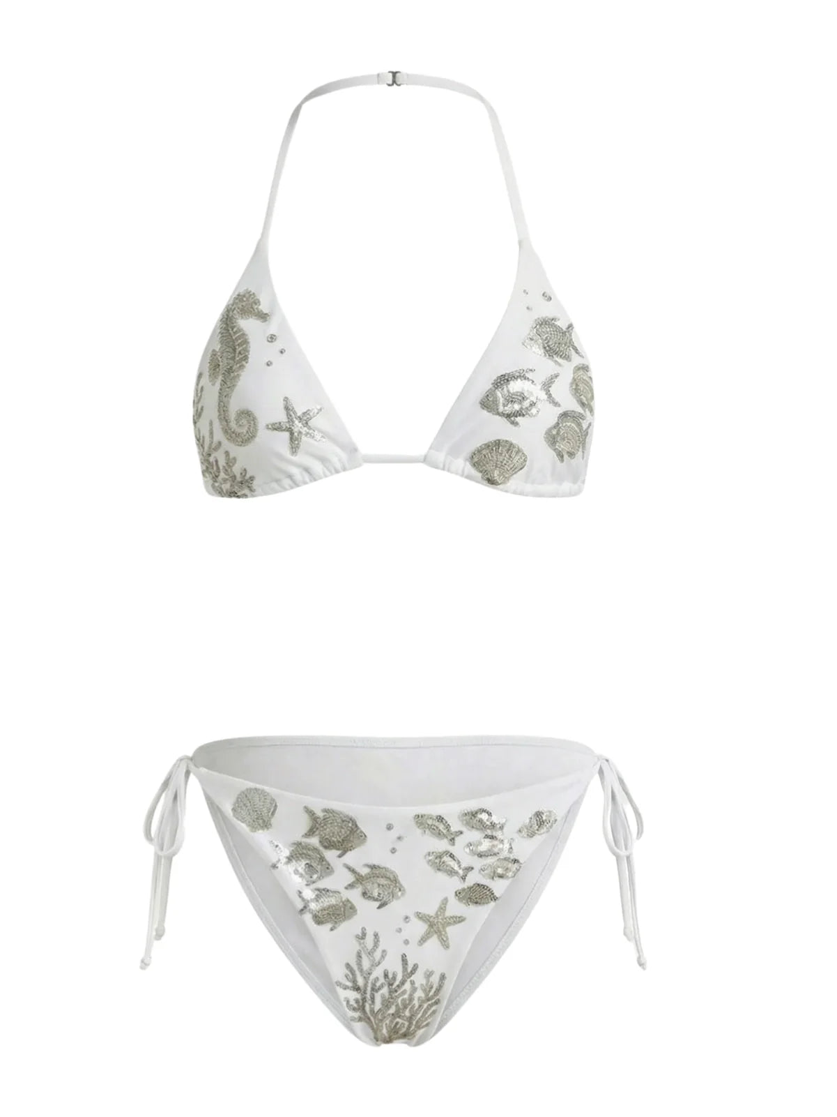 Coraline Embellished Triangle Bikini Bottom