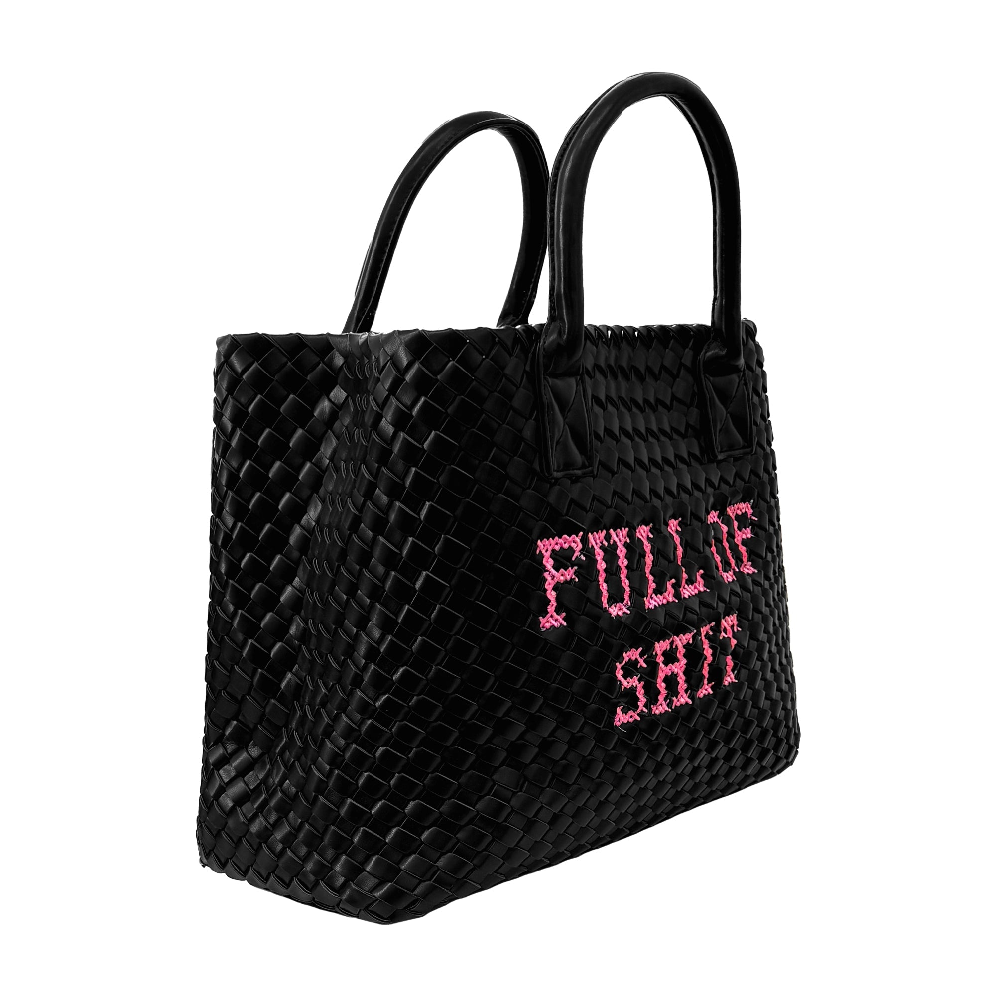 Vegan Pink FULL of SHIT Woven Handbag