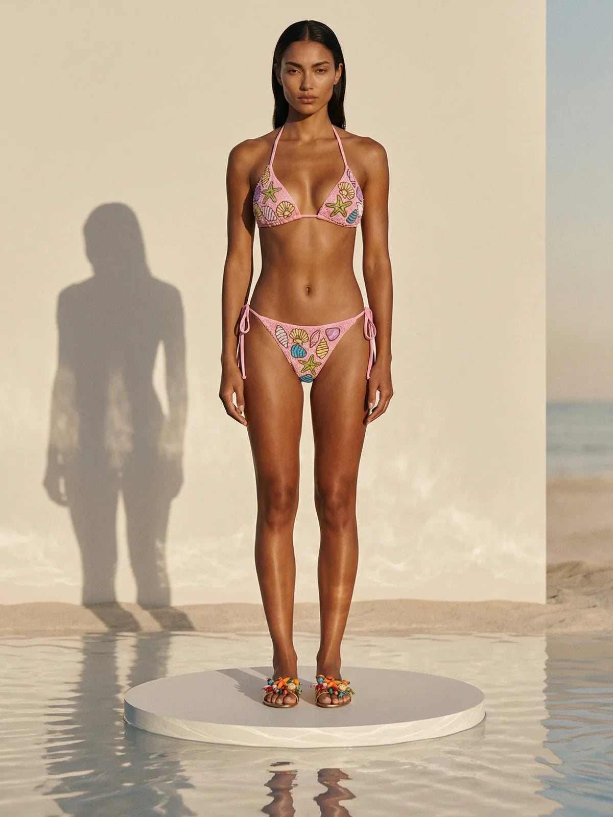 Coral Starfish Pink Bikini Top