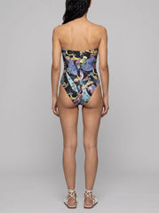 Black Abstract Cut-Out Swimsuit