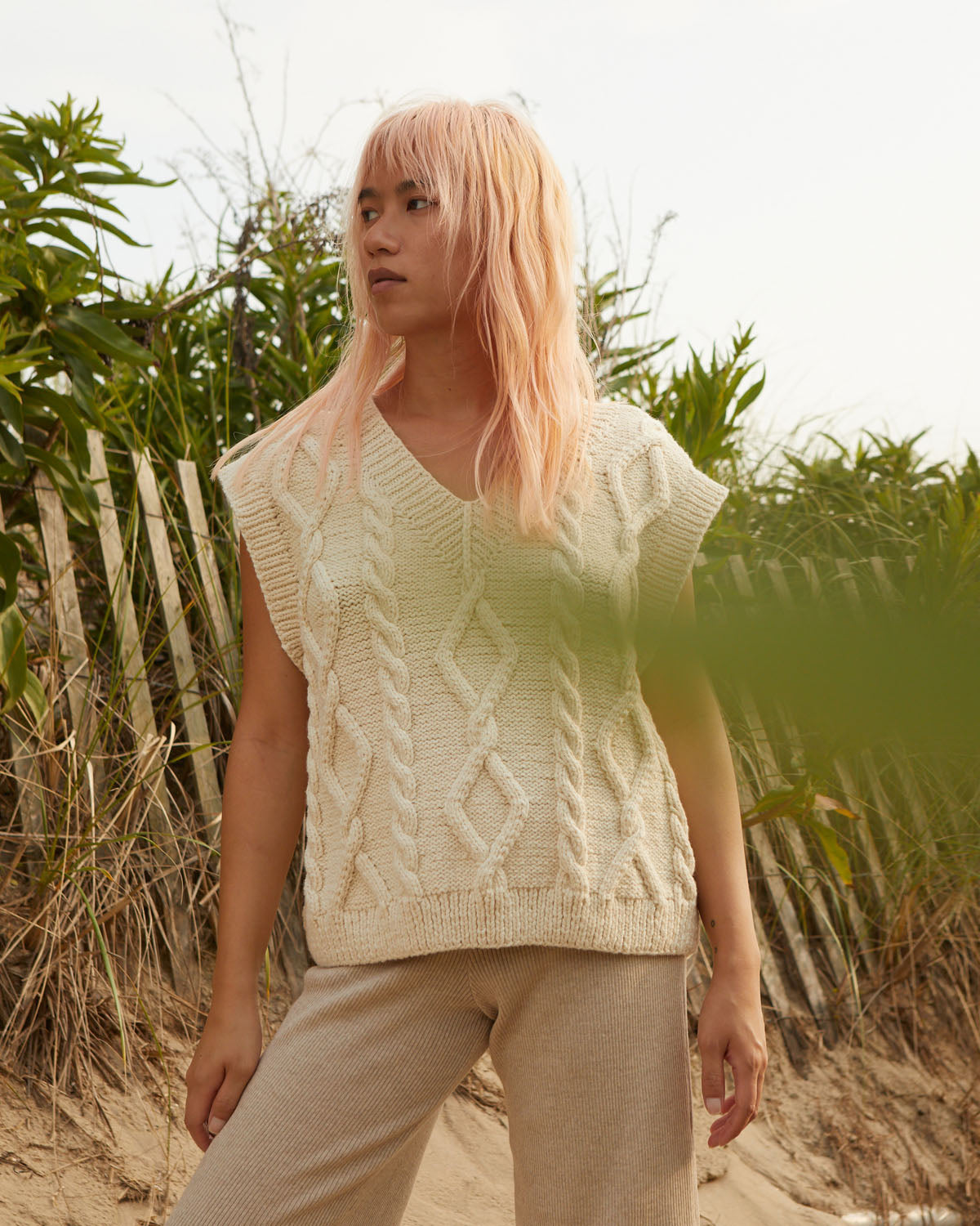 Laimė: Oat Milk Alpaca Wool & Cotton Vest