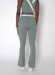 YOGAFLOW WRAP WAIST FLARE TROUSERS DUO SOFT SAGE