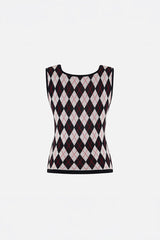 Daydreamers Argyle Sleeveless Knit Top