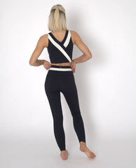 YOGAFLOW BACK WRAP CROPPED TOP DUO BLACK