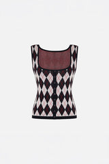 Daydreamers Argyle Sleeveless Knit Top