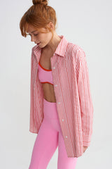 OVERSHIRT - RED STRIPED