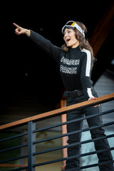 'Powder Panic' Intarsia Mock Neck