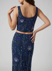Reya Co-Ord Top in Navy