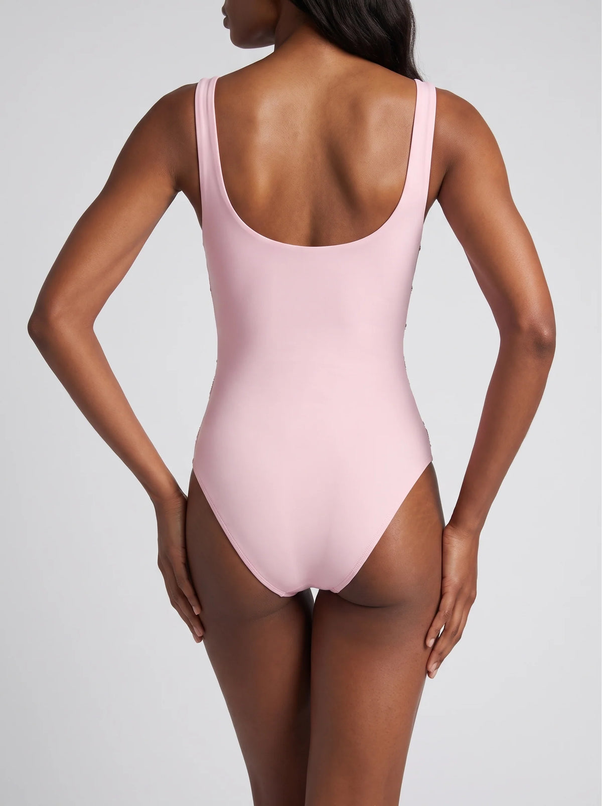 Coraline Hand Beaded Pink Swimsuit