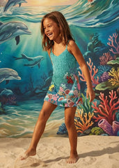Oceanus | Disney Kids Neptune Dress in Blue