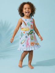 Arizona Small Ruffle Kids Dress Multi Colour