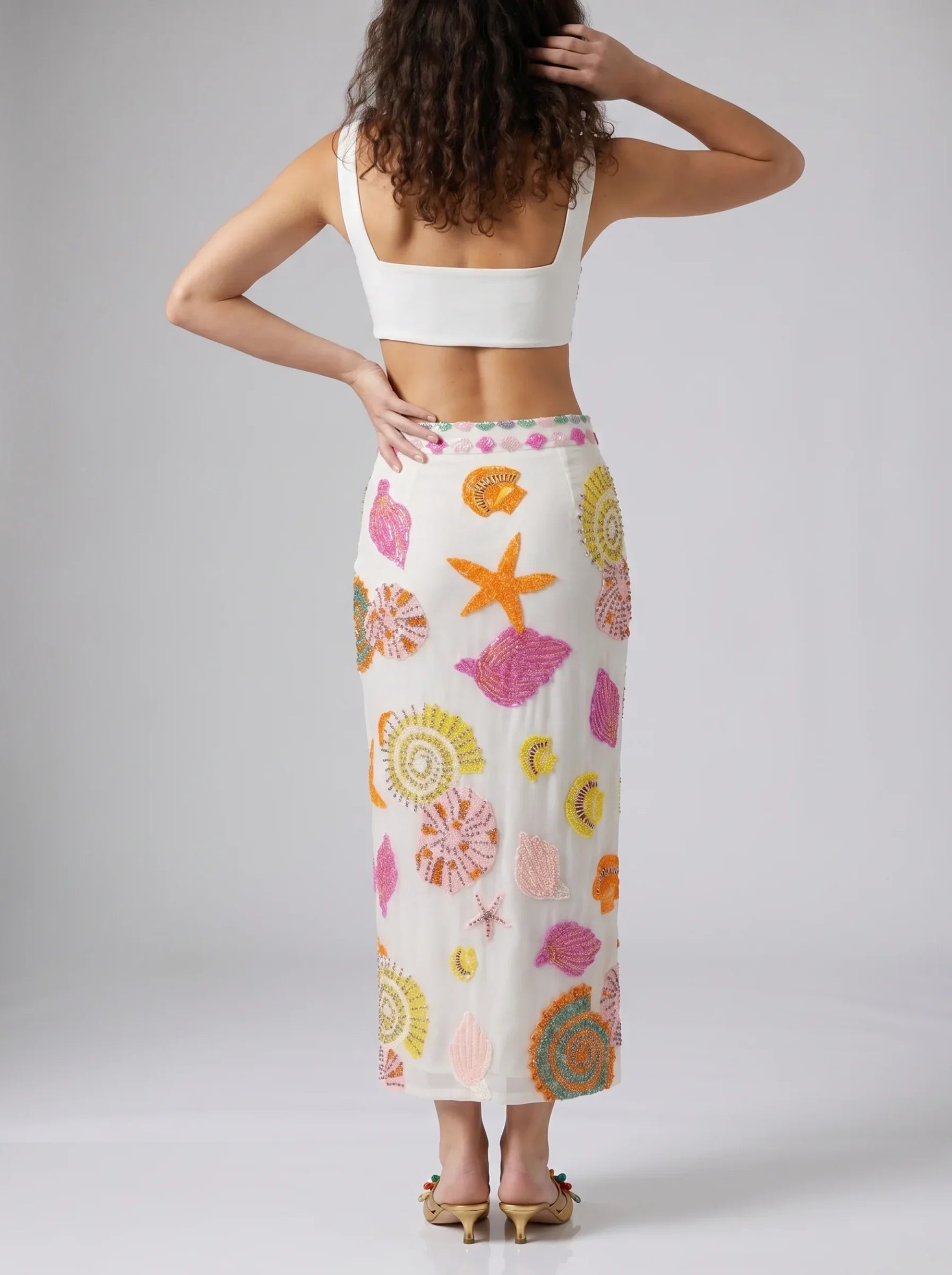 New York Hand-Embroidered Top White