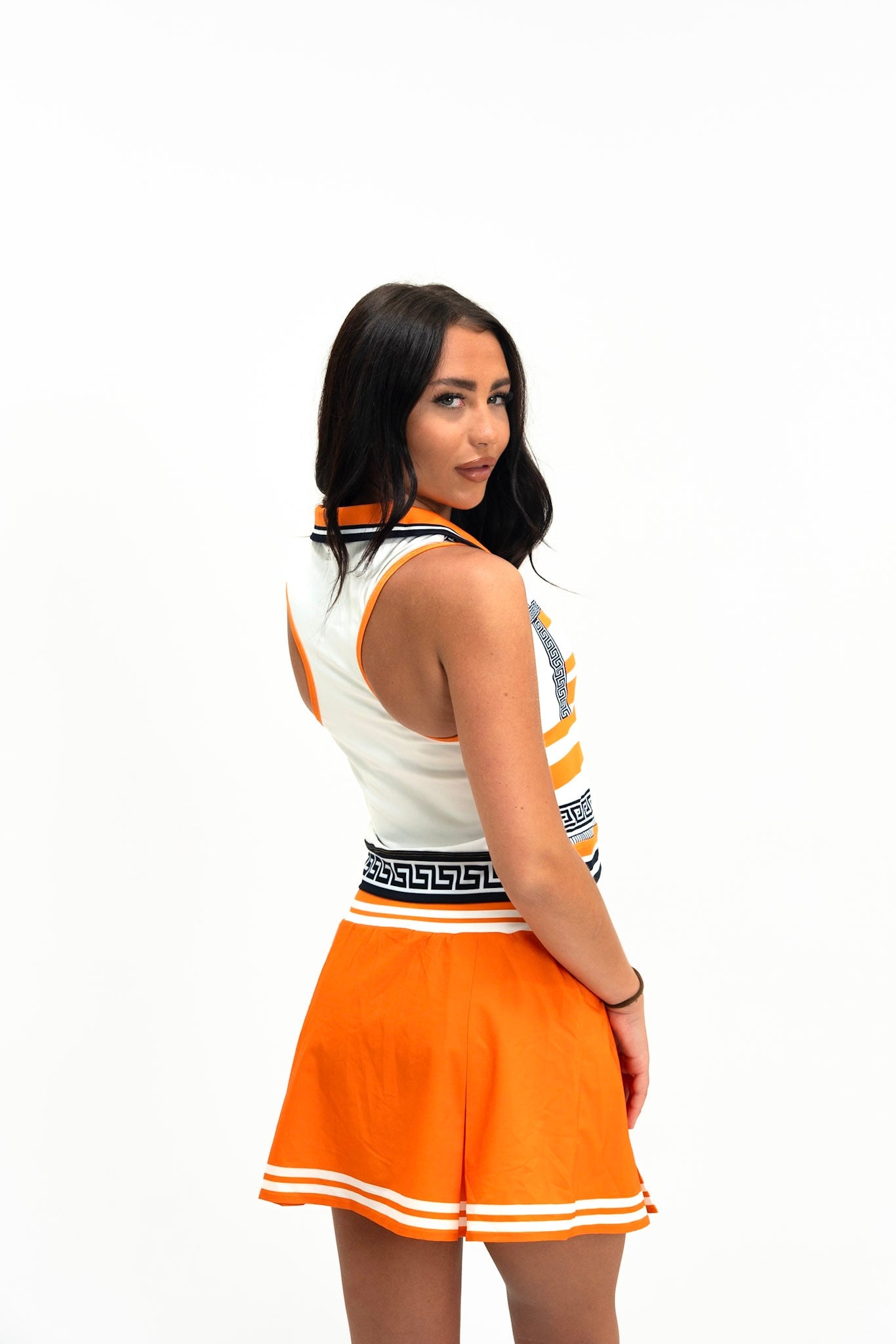 Golden Fairway Polo Shirt | Orange & White