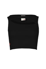 Free Heaven Rib Crop Tank Top - Jet Black