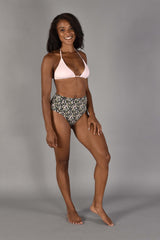 Dannie Recycled Rib String Bikini Top in Sugar Pink