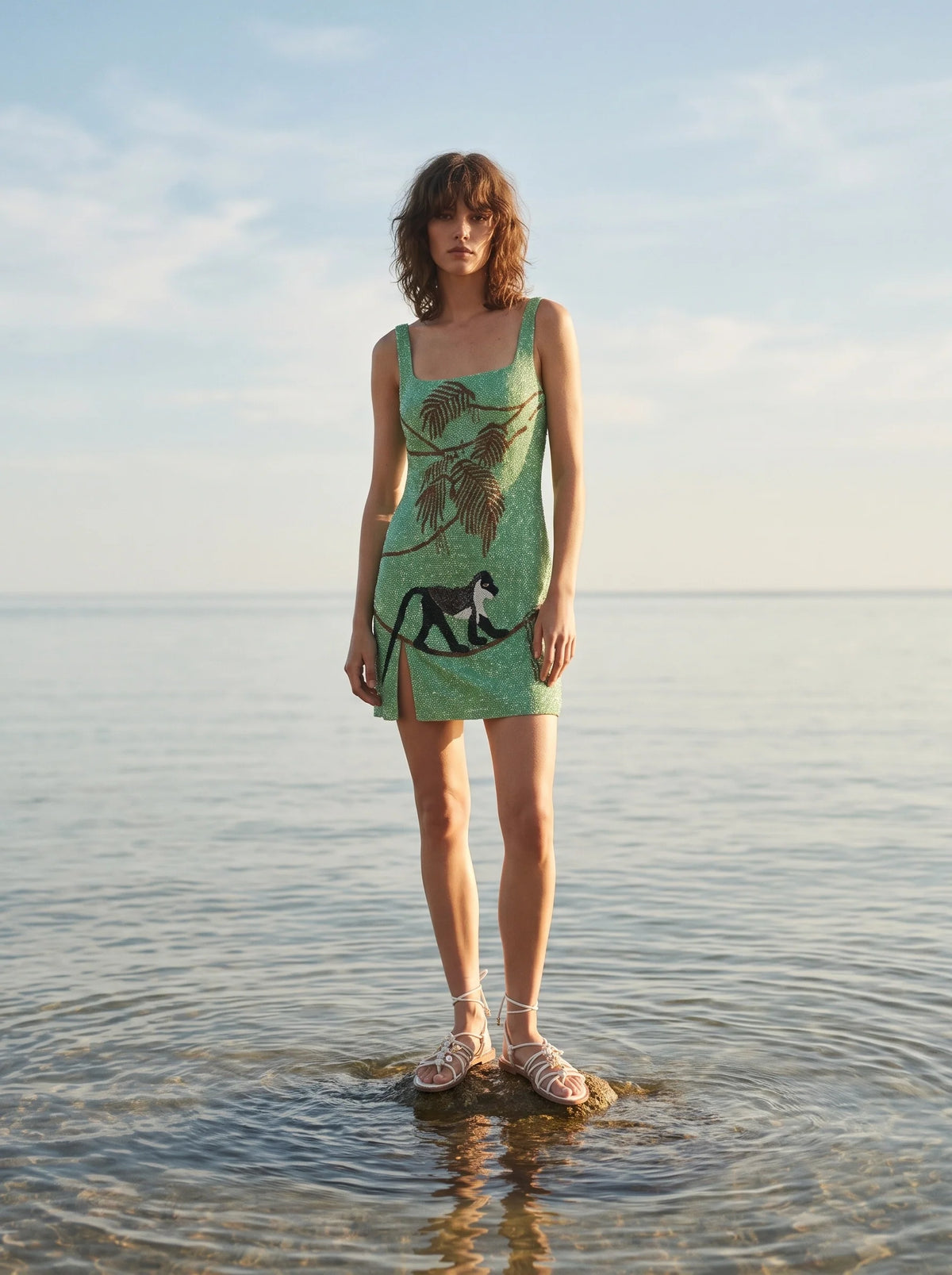 St. Barth Hand-Beaded Crystal Dress