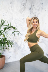 Racerback Sports Bra - Earth Khaki