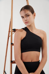 AirRise Convertible v Neck Sports Bra - Black