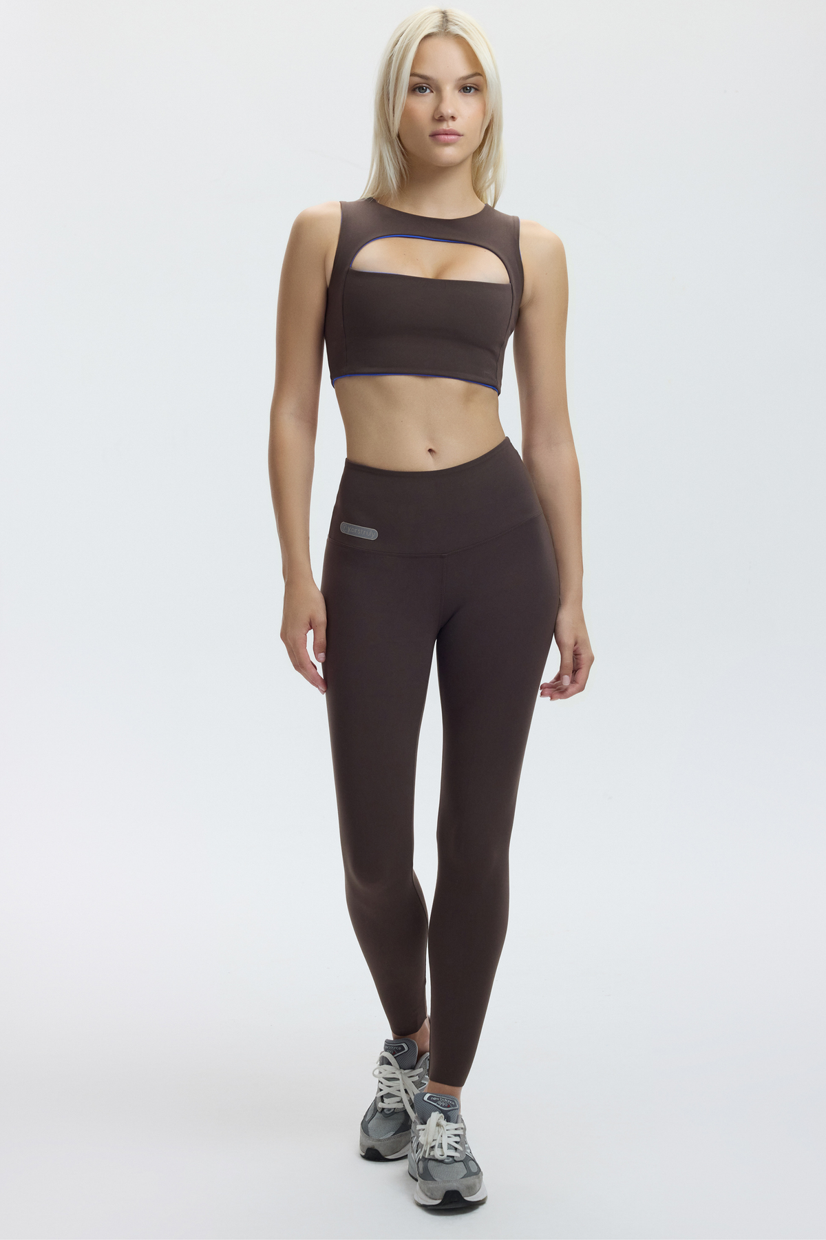 CUT OUT BRA TOP - ESPRESSO MARTINI (INSIDE ELECTRIC BLUE)