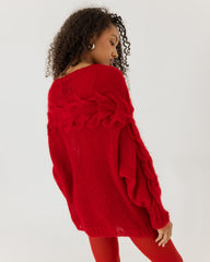 Jūra: Poppy Red Silk & Mohair Sweater