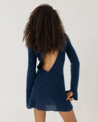 Eglutė: Midnight Blue Silk & Mohair Dress