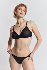 Anthelia Recycled-Tulle Soft Bralette - Volcanic Black